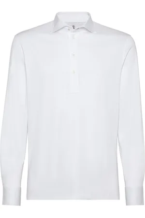 Brunello Cucinelli Shirt-sleeved cotton-blend polo shirt