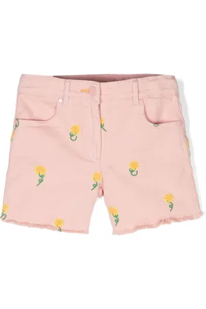 Stella McCartney Floral-embroidered denim shorts