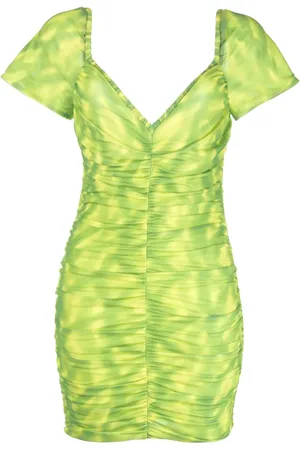 ROTATE Tie-dye ruched minidress