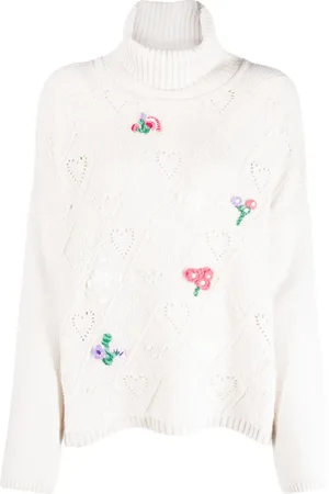Twin-Set X Marco Rambaldi floral-embroidered roll-neck jumper