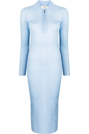 Fendi Long-sleeve ribbed midi dress
