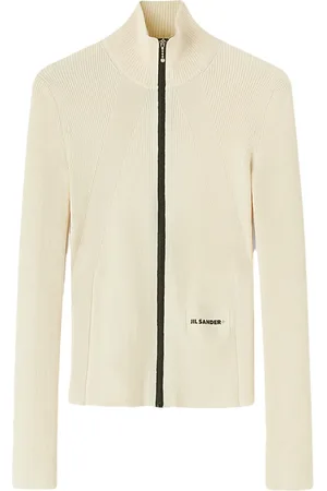 Jil Sander Logo-embroidered ribbed-knit cardigan