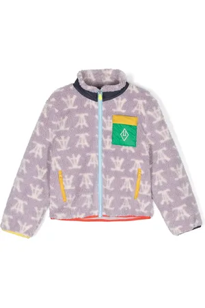 The Animals Observatory Logo-embroidered zip-up jacket