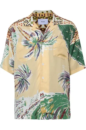 Rhude Palm-print silk shirt
