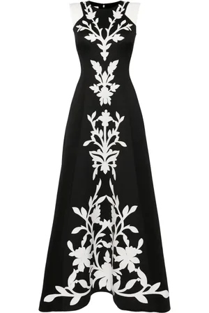 Saiid Kobeisy Floral-embroidered neoprene gown
