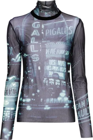 Jean Paul Gaultier Pigalle-print mesh T-shirt