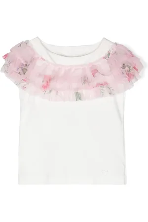 MONNALISA Ruffled cotton T-shirt