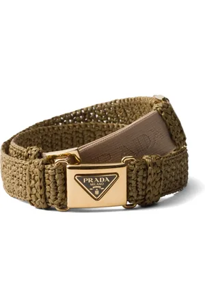 Prada Triangle-logo crochet belt