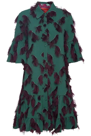 La DoubleJ Choux fringe-detail minidress