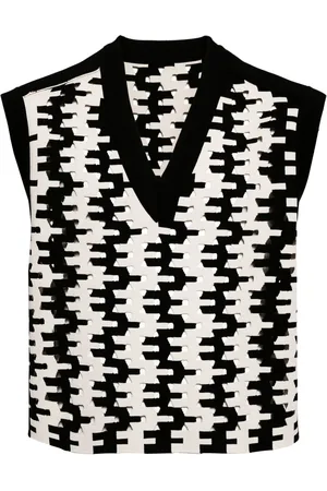 CROQUIS Geometric-pattern print vest