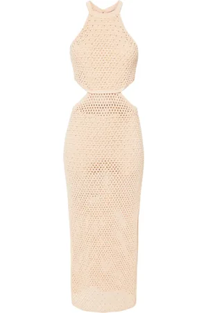 Twin-Set Rhinestone open-knit maxi dress