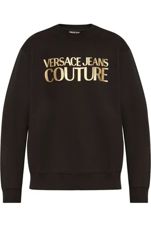 VERSACE Metallic logo-print sweatshirt