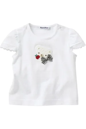 Familiar Bear-embroidered crew-neck T-shirt