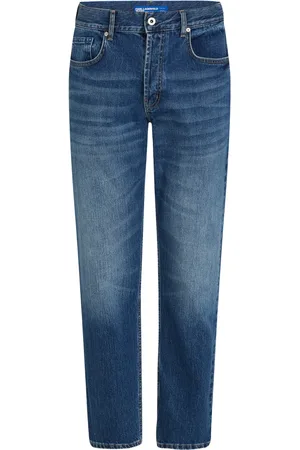 Karl Lagerfeld Whiskering-effect tapered-leg jeans