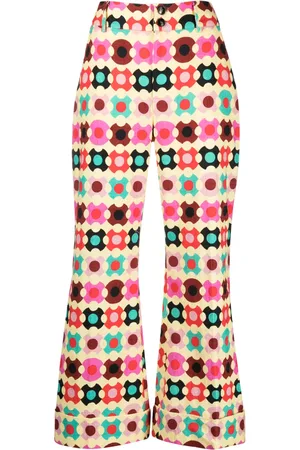 La DoubleJ Hendrix geometric-print trousers