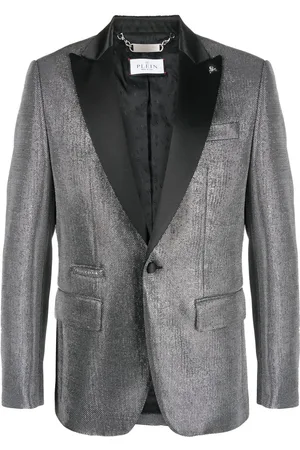 Philipp Plein Metallic-finish single-breasted blazer