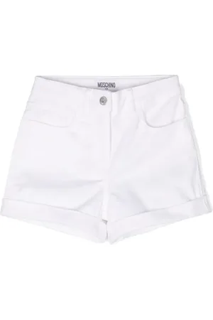 Moschino Logo-embroidered denim shorts