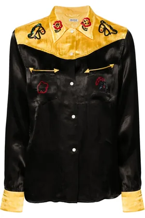 BODE Sequin Rodeo satin shirt