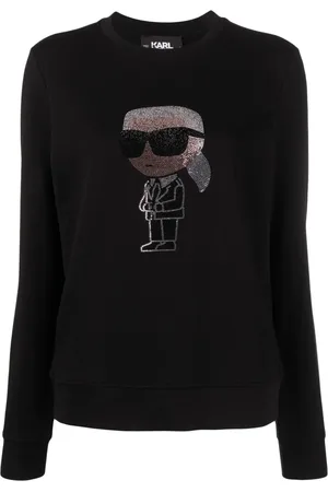 Karl Lagerfeld Ikon 2.0 embellished cotton sweatshirt