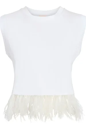 Cinq A Sept Feather-trim tank top