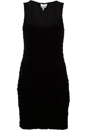 Ganni Scoop-neck sleeveless dress