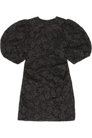 Ganni Short-sleeve jacquard minidress