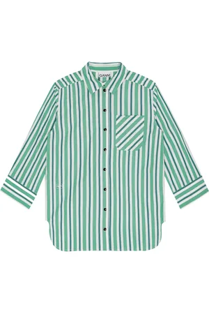 Ganni Organic-cotton striped shirt