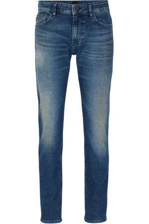 HUGO BOSS Logo-patch cotton blend straight-leg jeans