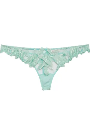 FLEUR DU MAL Lily embroidered hipster thong