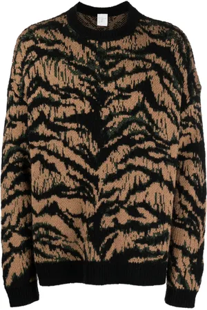 Roberto Cavalli Tiger-print virgin wool sweatshirt