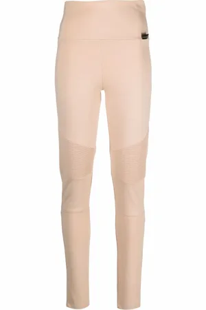 Philipp Plein Ribbed-panel biker leggings