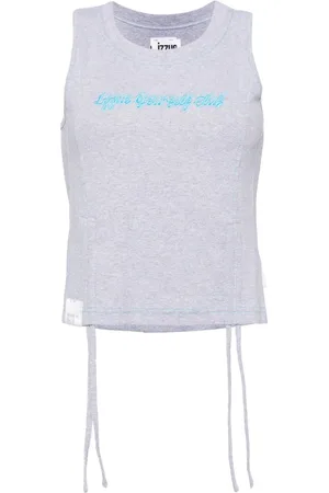 Izzue Embroidered-slogan sleveless top