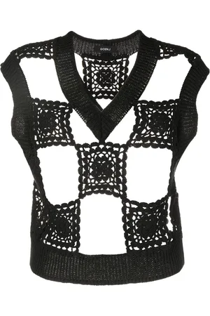 GOEN.J Crochet detail knitted vest