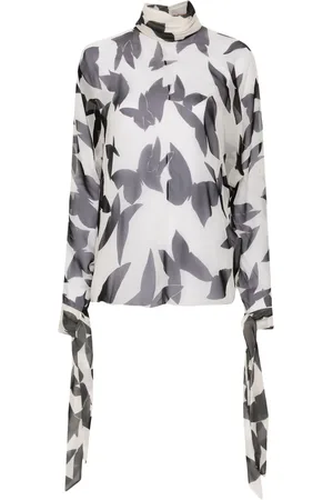 Saint Laurent Butterfly-print silk blouse