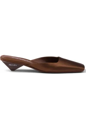 Prada Square-toe satin mules