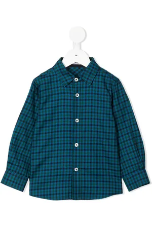 Familiar Gingham-check long-sleeve shirt
