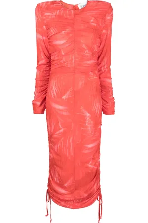 Cannari Concept Ruched long-sleeved midi dress