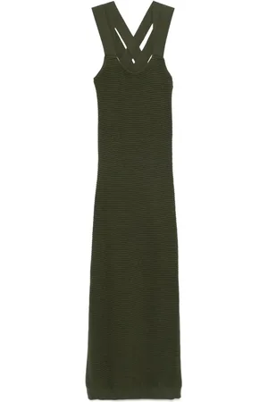 Patou Criss-cross virgin wool midi dress