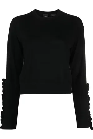 Pinko Ruffled long-sleeve wool jumper