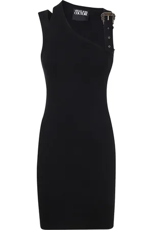 VERSACE Logo-buckle midi dress