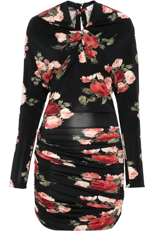 MAGDA BUTRYM Floral-print draped mini dress