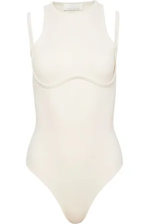 FLEUR DU MAL Strappy ribbed bodysuit