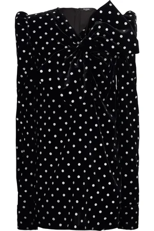 Balmain Polka-dot long-sleeve dress