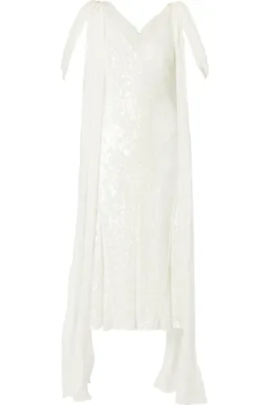 Erdem Draped-detailing sequined dress
