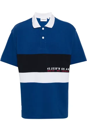 Chocoolate Stripe-panel polo shirt