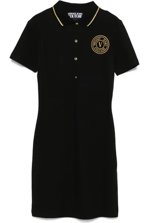 VERSACE Logo-embroidered mini dress