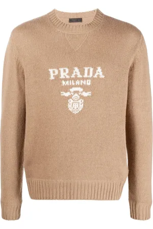 Prada Logo-intarsia cashmere-wool jumper