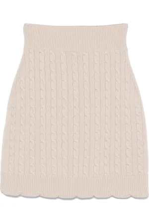 Patou Cable-knit merino wool mini skirt