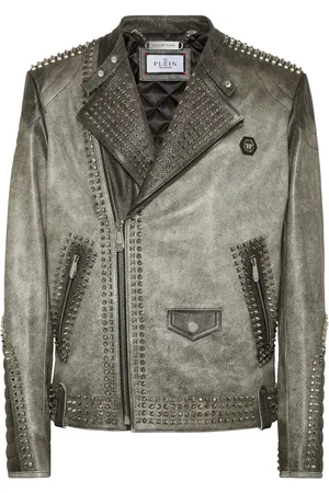 Philipp Plein Leather biker jacket