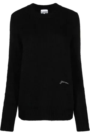 Ganni Crew-neck alpaca wool-blend jumper